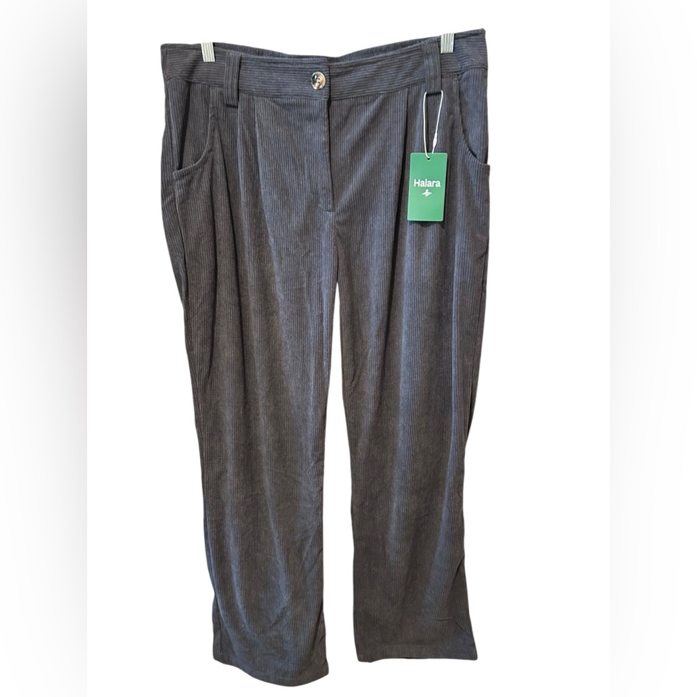 NWT Halara Mid Rise Pocket Straight Leg Corduroy Casual Pants Gray Size XL - Picture 3 of 11